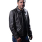Mens Biker Vintage Motorcycle Waxed Black Cafe Racer Leather Jacket