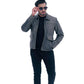 MEN'S AVIATOR DISTRESS BLACK GREY REAL LEATHER JACKET