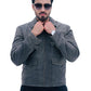 MEN'S AVIATOR DISTRESS BLACK GREY REAL LEATHER JACKET