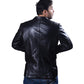 Men's New Contraband Diamond Distressed Black Vintage Look Biker Leather Jacket