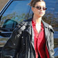 Black Biker Hailey Bieber Leather Jacket