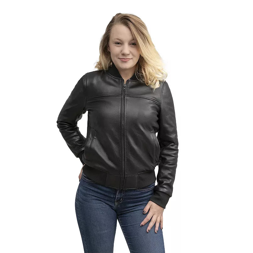 Women’s Whet Blu Dani Leather Bomber Jacket – Dynamic Comfort and Modern Edge