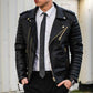 New Men's Genuine Lambskin Leather Jacket Black Slim fit Biker Motorcycle jacket
