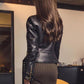 Women's Rosie Black Moto Style Genuine Leather Motorcycle Slim fit Biker Jacket