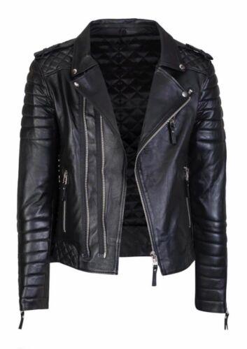 Men's Diamond Quilted Kay Michael Soft Real Leather Black Slim Fit Biker Jacket