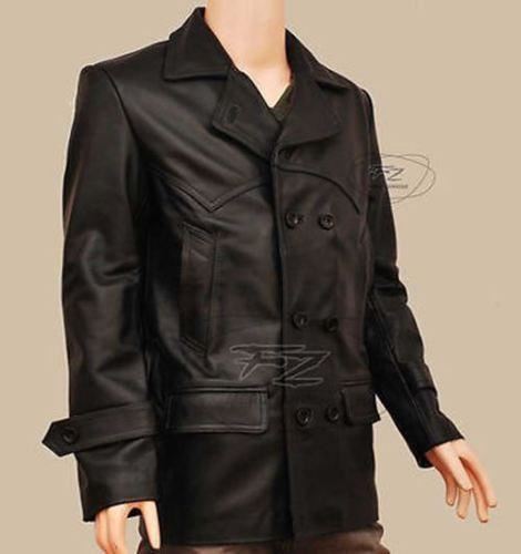 MEN'S Dr Who TV Series Eccleston Black Leather Jacket/Coat