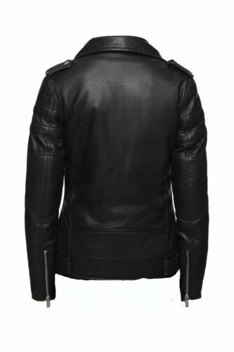 Women's Genuine Lambskin Stylish Black Leather Biker Jacket