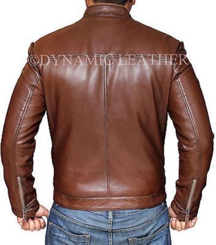 New Men's Biker Hunt Motorcycle Brown Real leather jacket - BNWT