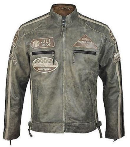 Men's Vintage Desert Biker Leather Jacket
