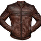 Mens Biker Vintage Motorcycle Distressed Brown Cafe Racer Leather Jacket