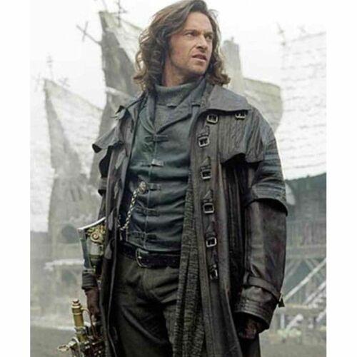 Men's Steampunk Gothic Leather Trench Coat Jacket Hugh Jackman Van Helsing Coat