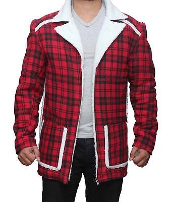 Deadpool Ryan Reynolds Red Shearling Fur Jacket Coat