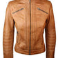 New Women Ladies Biker Brown Genuine Real Leather Jacket