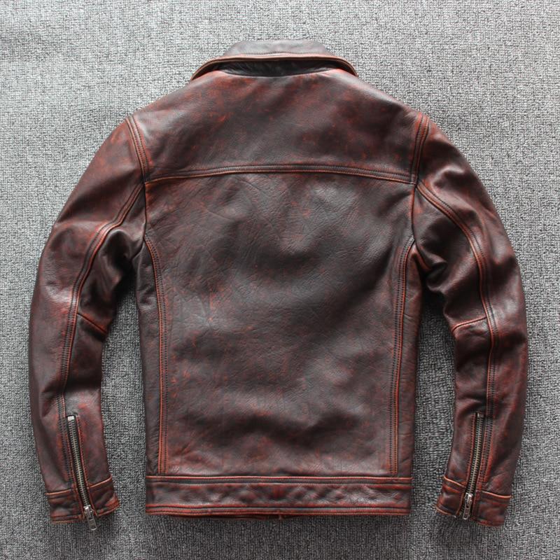 New Men’s Motorcycle Biker Vintage Cafe Racer Distressed Brown Real Leather Jacket