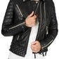 Women's Black Slim Fit Diamond Quilted Kay Michaels Biker Real Leather Jacket