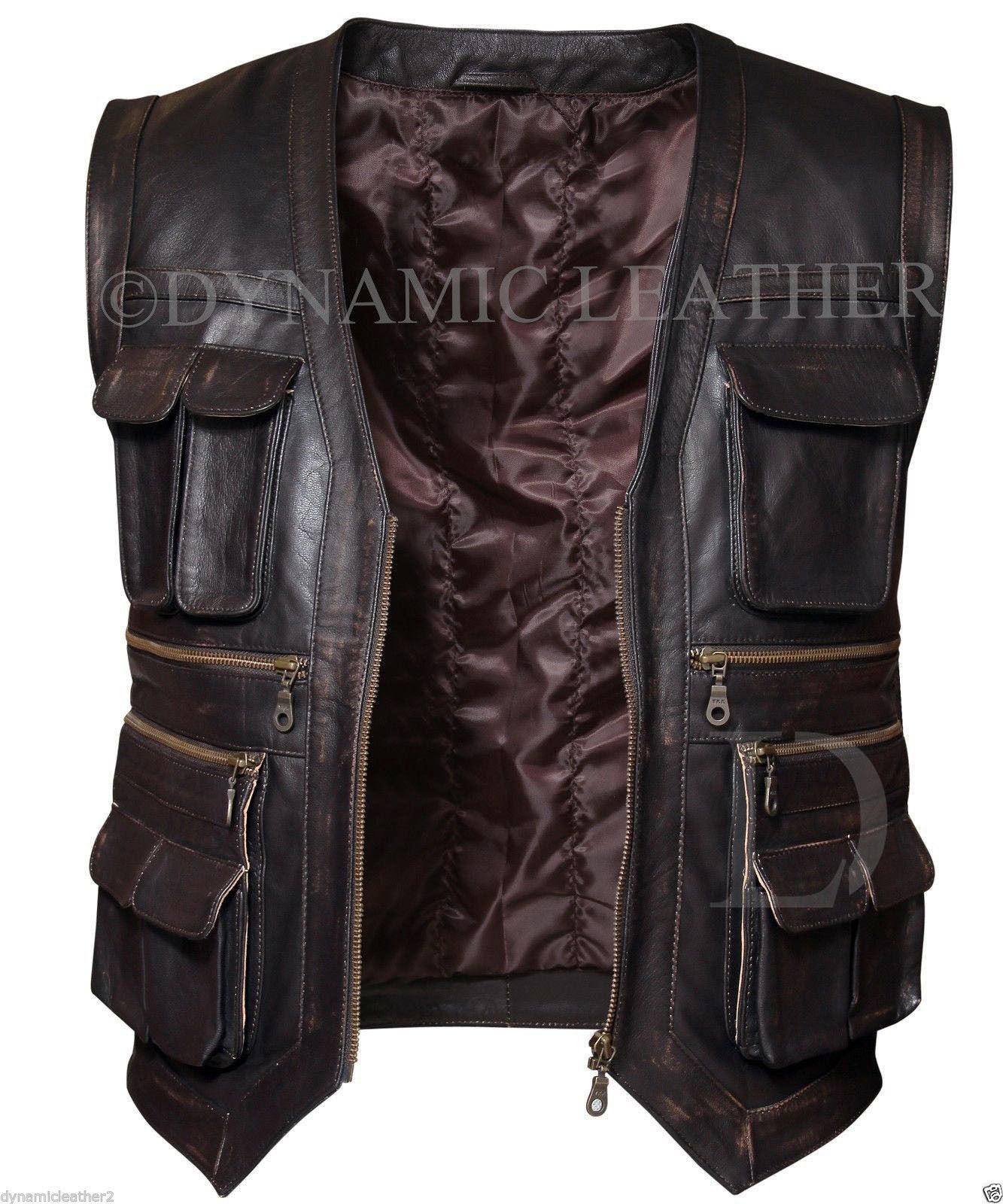 Jurassic World Chris Pratt Owen Grady Real Leather Vest