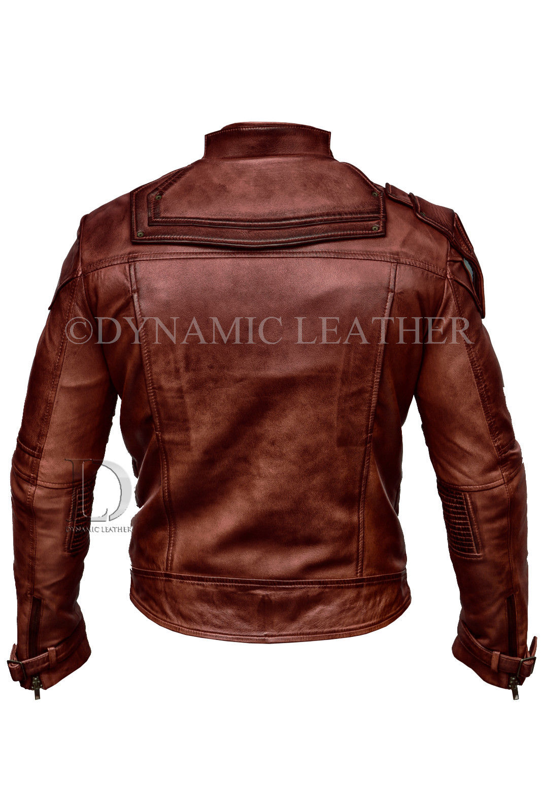 Guardians of the Galaxy 2 Star Lord Reddish Waxed Brown Real Leather Jacket