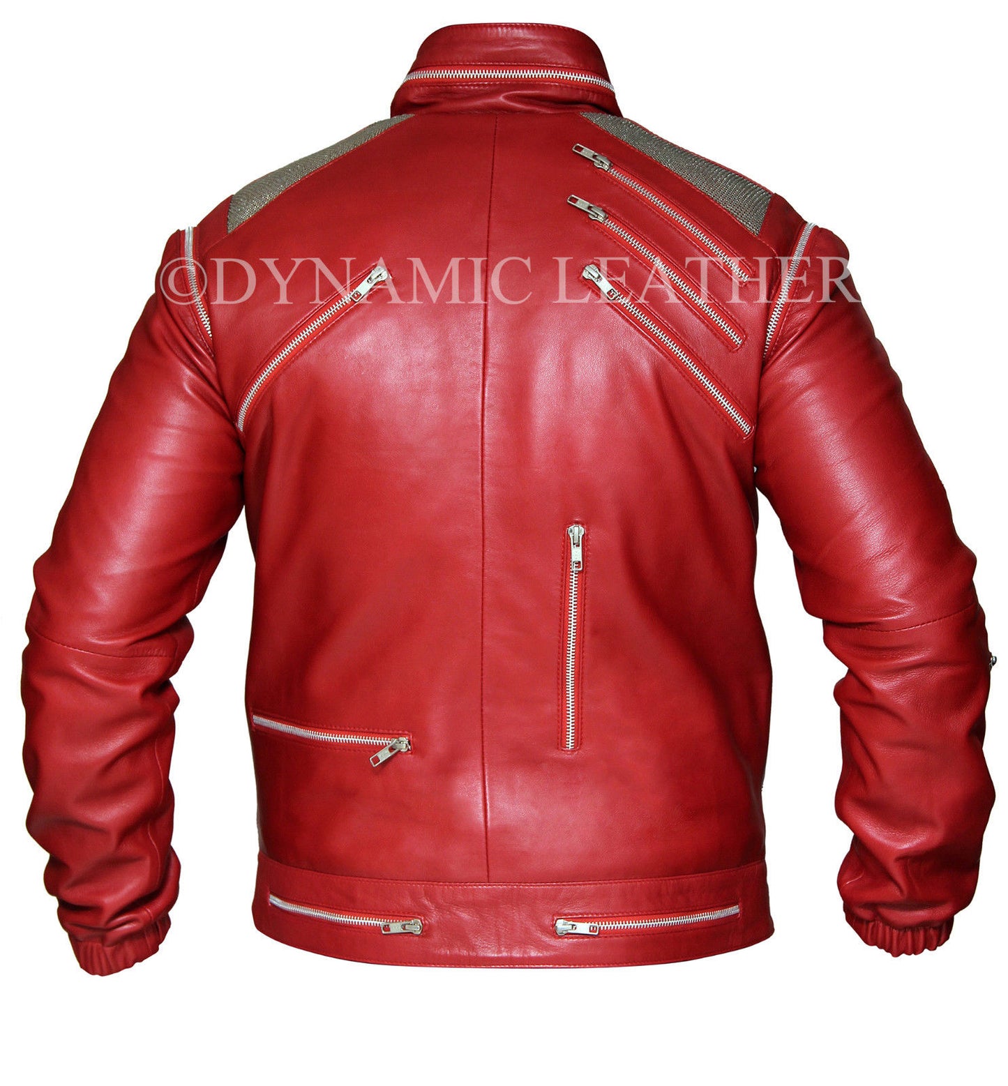 Michael Jackson Beat it "MJ Beat it" Real Leather Jacket with real metal mesh