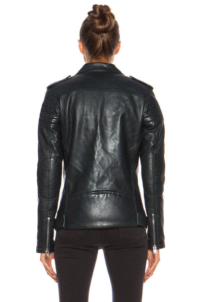 Women Leather Jacket Black Slim Fit Biker Motorcycle lambskin Size S M L XL XXL