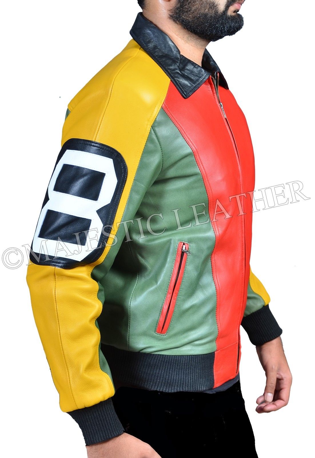 8 Ball Pool Seinfeld Michael Hoban MI Bomber Genuine Leather Jacket All Sizes