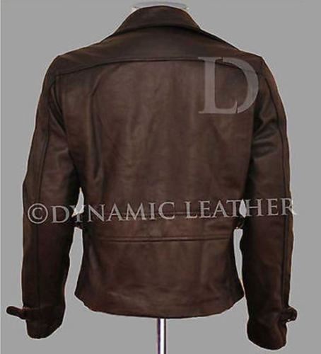 Avenger Captain America Brown Biker Genuine Costume Leather Jacket Chris Evans