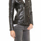 Black Women's Slim Fit Biker Style Real Leather Jacket High Quality