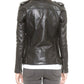 Black Women's Slim Fit Biker Style Real Leather Jacket High Quality