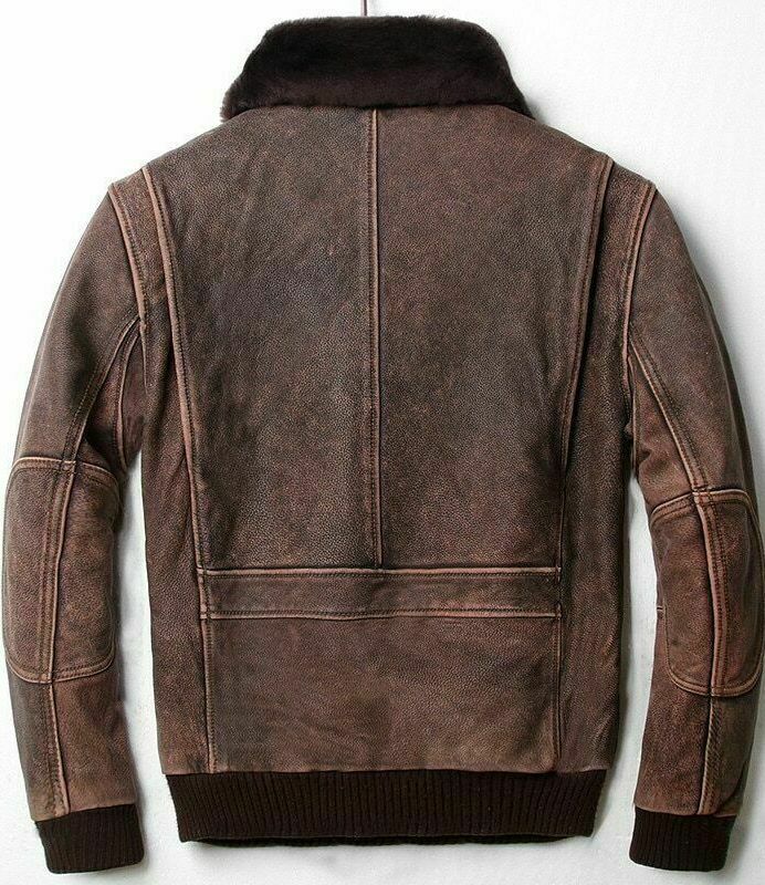 Men's Biker Cafe Racer Vintage Motorcycle Distressed Brown Leather Jacket